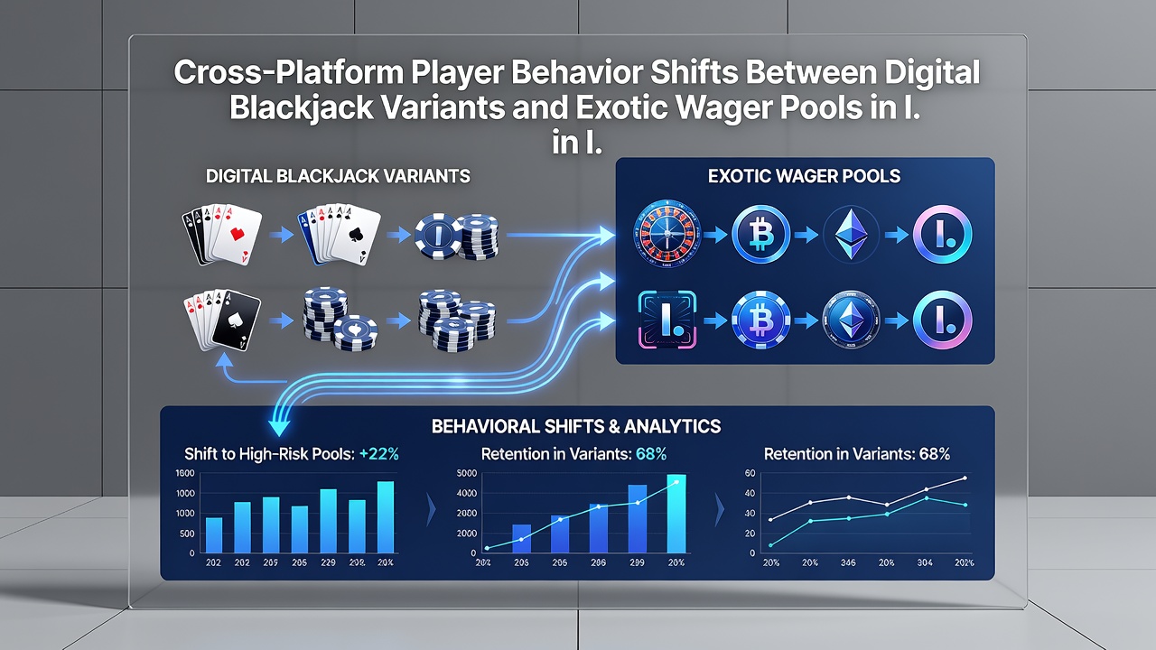 Analytics dashboard displaying player transitions between blackjack sessions and cricket exotic wagers