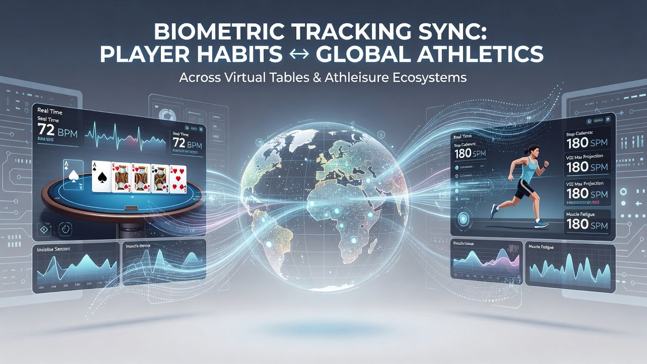 Global athletic event pools dashboard displaying synced biometric habit analytics from virtual tables