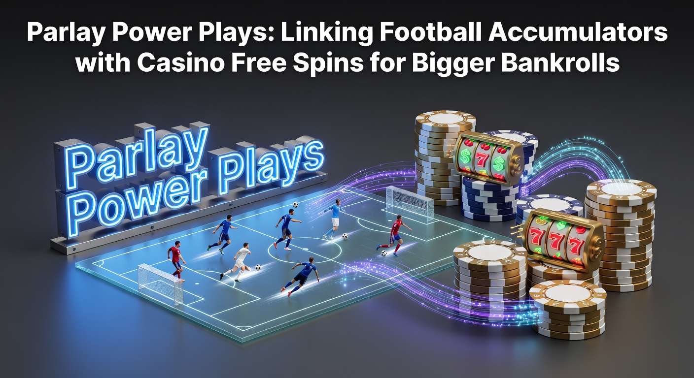 Vibrant stadium scene with overlaid graphics of parlay bets and spinning casino reels, illustrating the fusion of football action and slot excitement